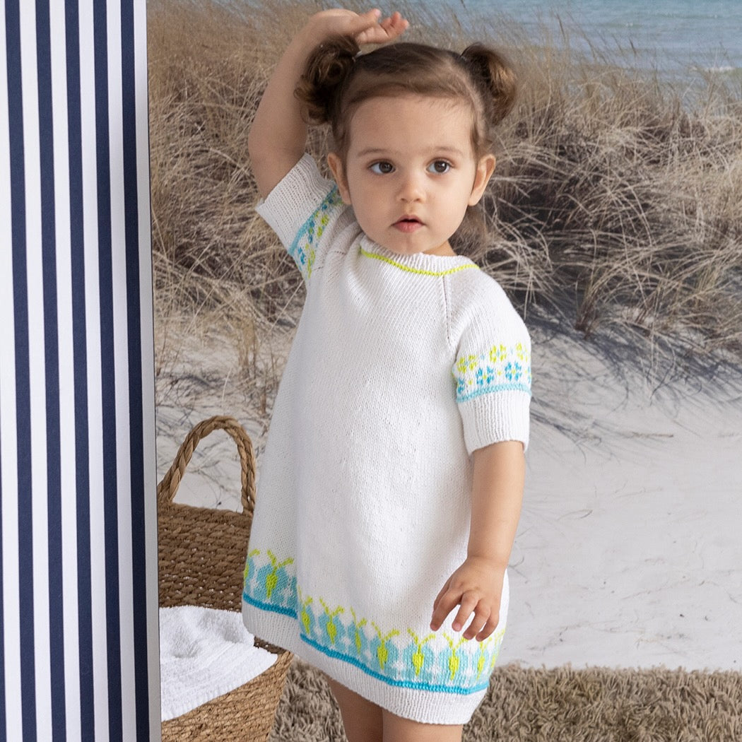 Strikk The Look: Mariposa-kjole hvit-aqua