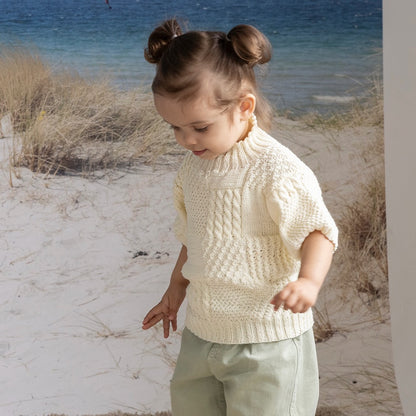 Strikk The Look: Selje-genser naturhvit