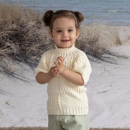 Strikk The Look: Selje-genser naturhvit