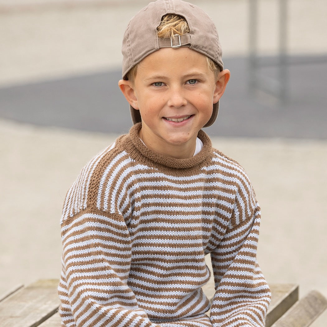 Strikk The Look: Rille-genser brun