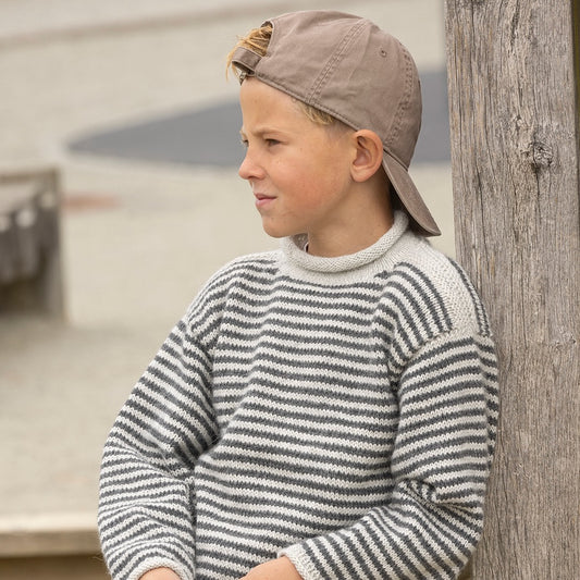 Strikk The Look: Rille-genser perlegrå