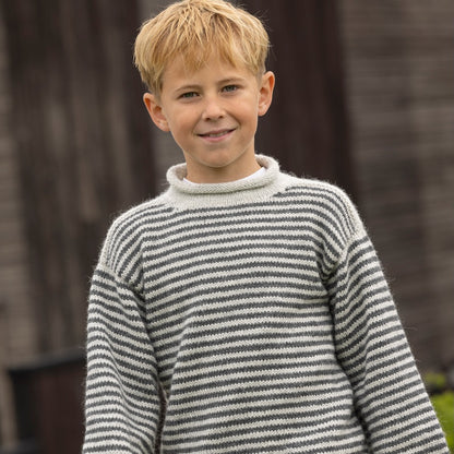 Strikk The Look: Rille-genser perlegrå