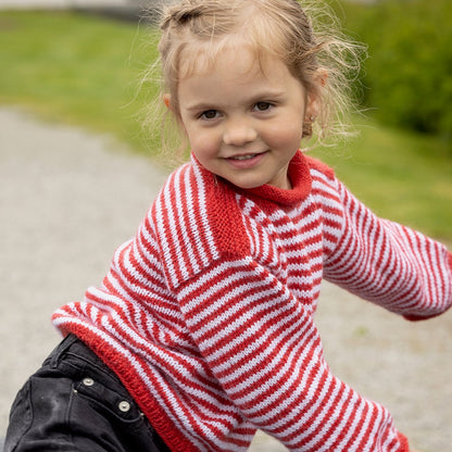 Strikk The Look: Rille-genser rød