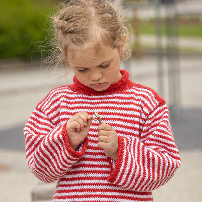 Strikk The Look: Rille-genser rød