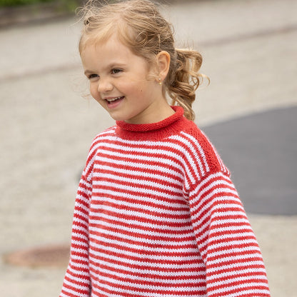 Strikk The Look: Rille-genser rød