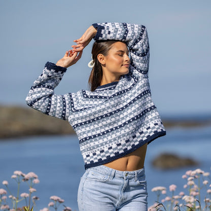 Strikk The Look: Kystlys Fana-genser blå