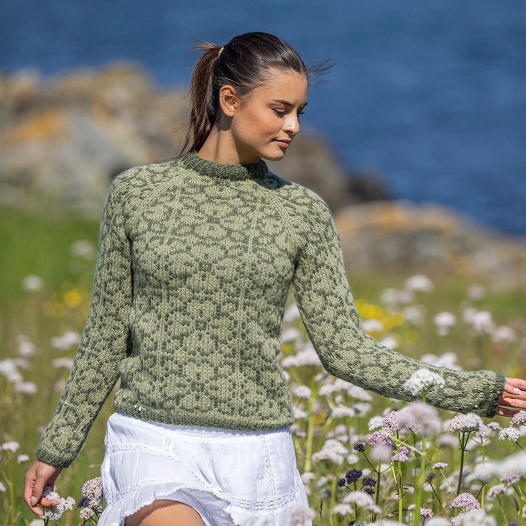 Strikk The Look: Bellis-genser grønn