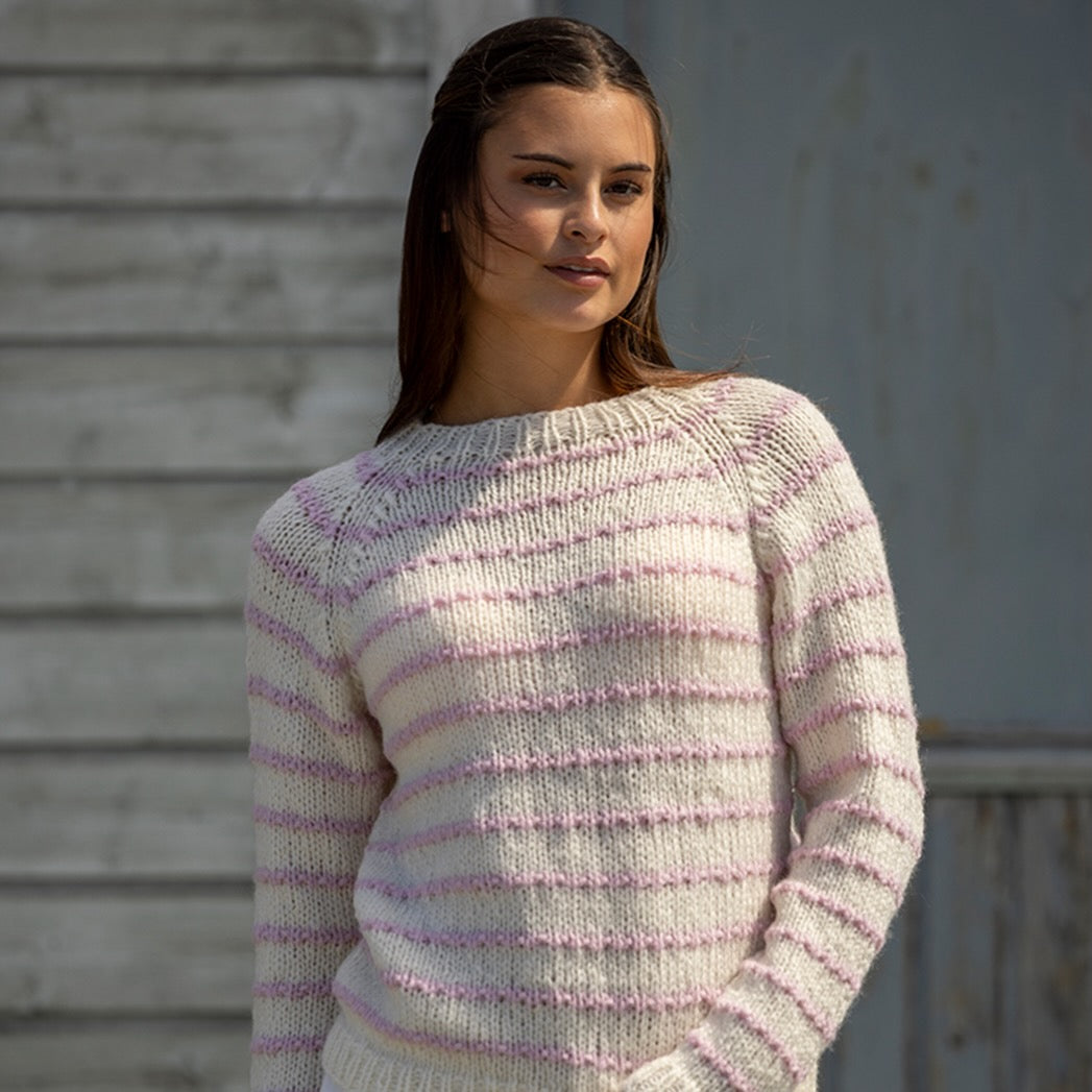 Strikk The Look: Sund-genser natur/rosa