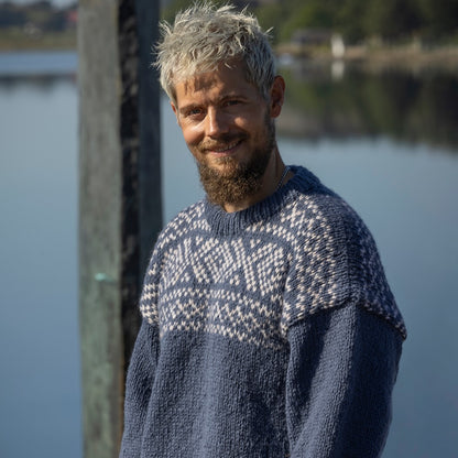 Strikk The Look: Jotun-genser jeansblå