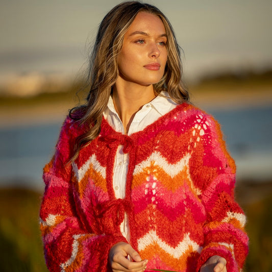 Strikk The Look: Meander-jakke rød