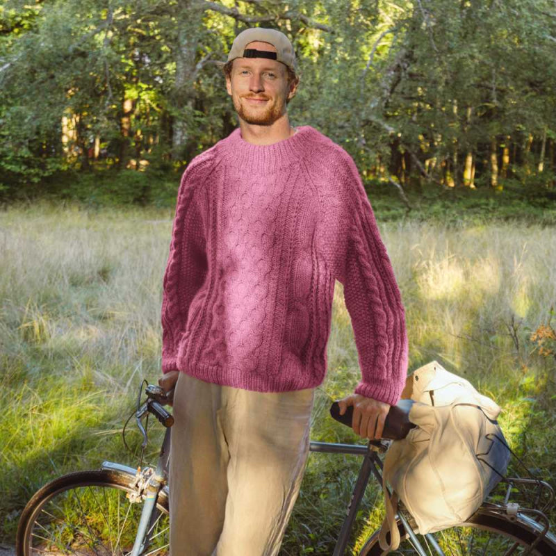 Strikk The Look: Ådne-genser rosa melert