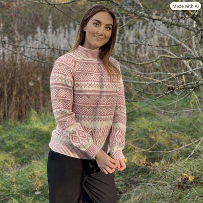 Strikk The Look: Ada-genser rosa-natur