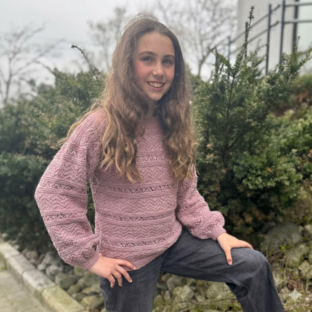 Strikk The Look: Marka-genser lys rosa