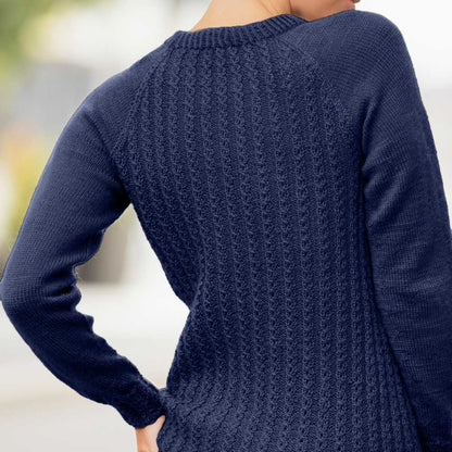 Strikk The Look: Augusta-genser med raglanfelling mørk blå