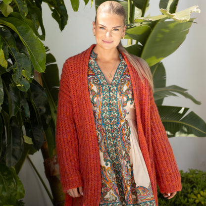 Strikk The Look: Catarina-cardigan rød/oransje