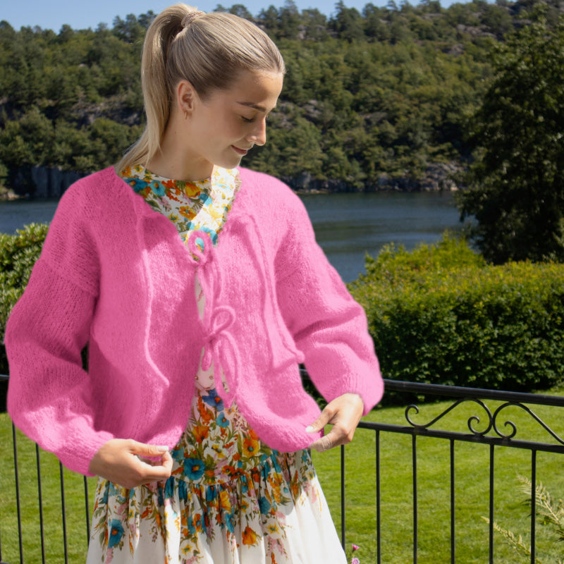 Strikk The Look: Cord-jakke fuksia