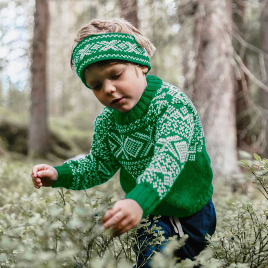 Strikk The Look: Cortina-genser skarp grønn