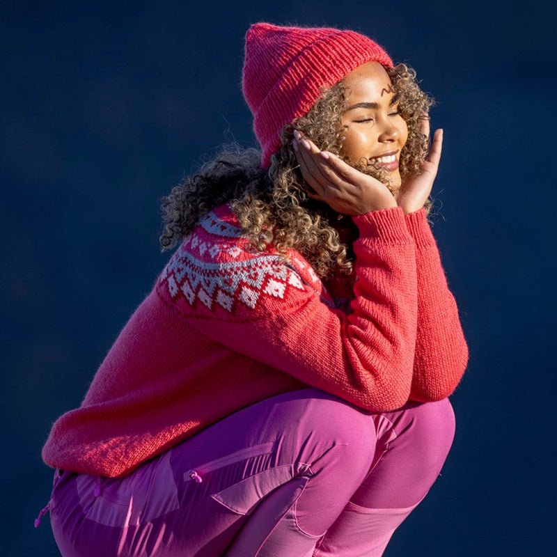 Strikk The Look: Fjellbris-genser rosa