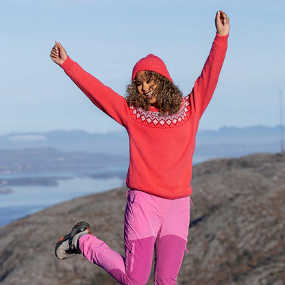 Strikk The Look: Fjellbris-genser rosa