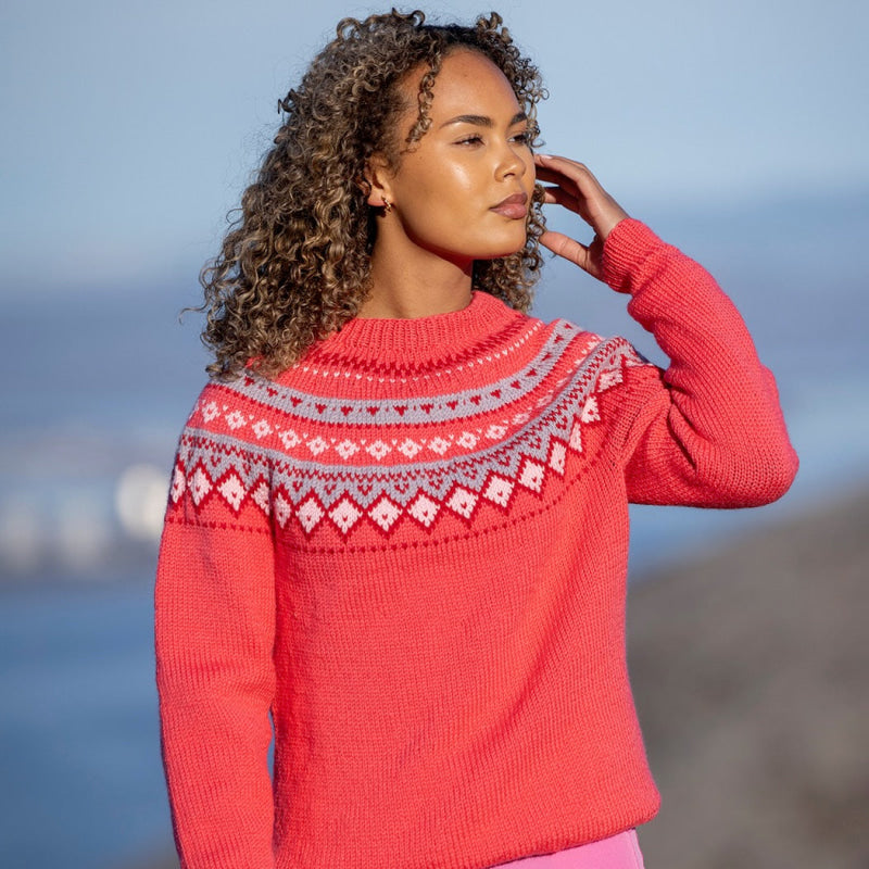 Strikk The Look: Fjellbris-genser rosa