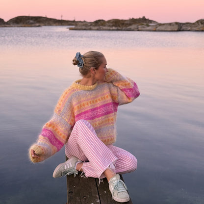 Strikk The Look: Hanami genser gul Gjestal Soft