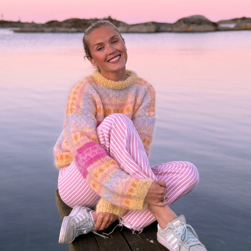 Strikk The Look: Hanami genser gul Gjestal Soft