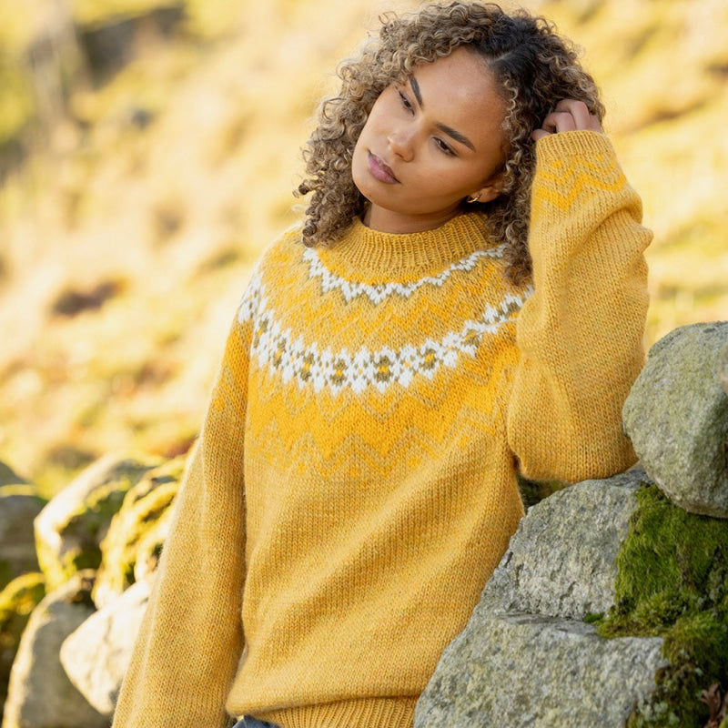 Strikk The Look: Jonstøl-genser gul