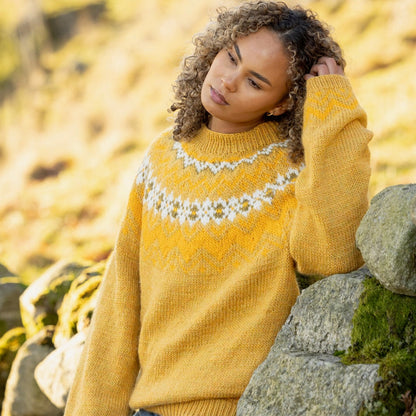Strikk The Look: Jonstøl-genser gul