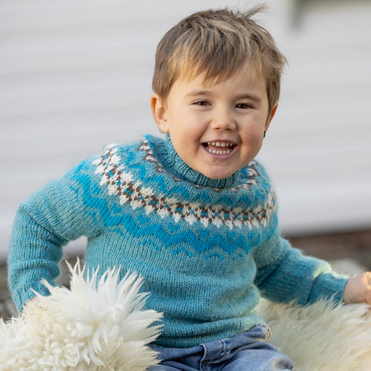 Strikk The Look: Jonstøl-genser turkis