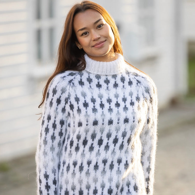 Strikk The Look: Livea-genser hvit/grå