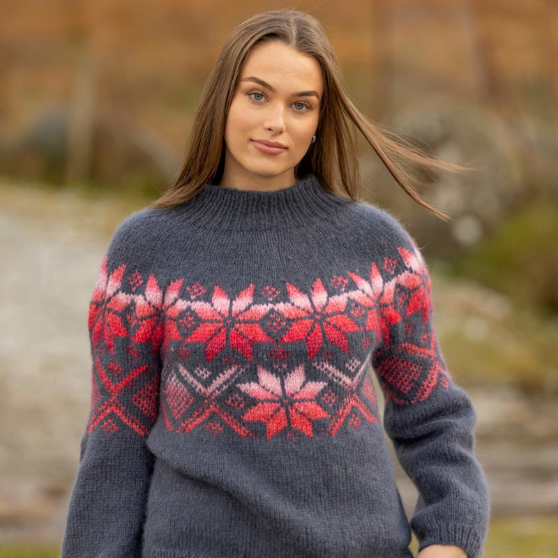 Strikk The Look: Luna-genser jeansblå Katalog