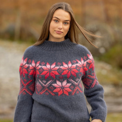 Strikk The Look: Luna-genser jeansblå Katalog