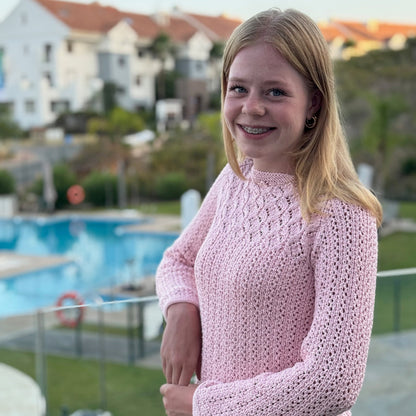 Strikk The Look: Mareng-genser, rosa  by Mie Capplen