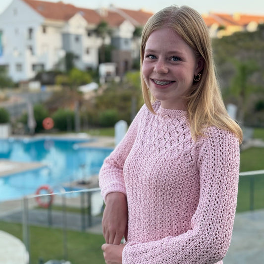Strikk The Look: Mareng-genser, rosa  by Mie Capplen