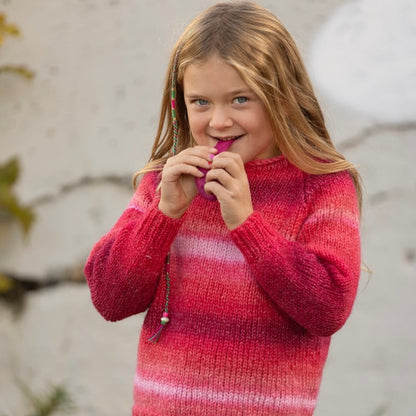 Strikk The Look: Maroon-genser barn rød