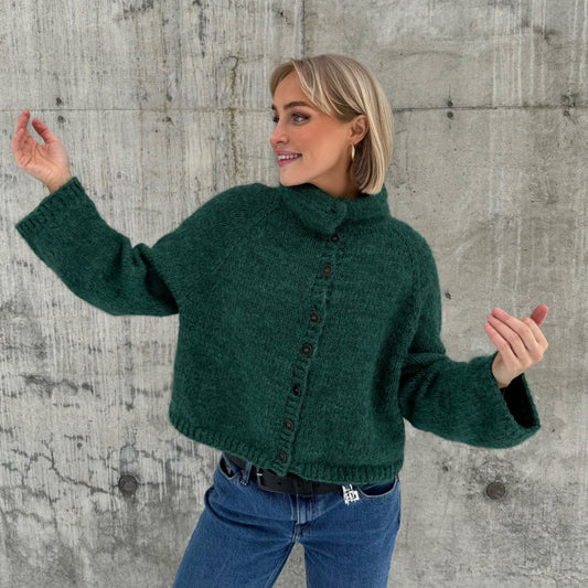 Strikk the Look: Nøkken chunky-cardigan grønn