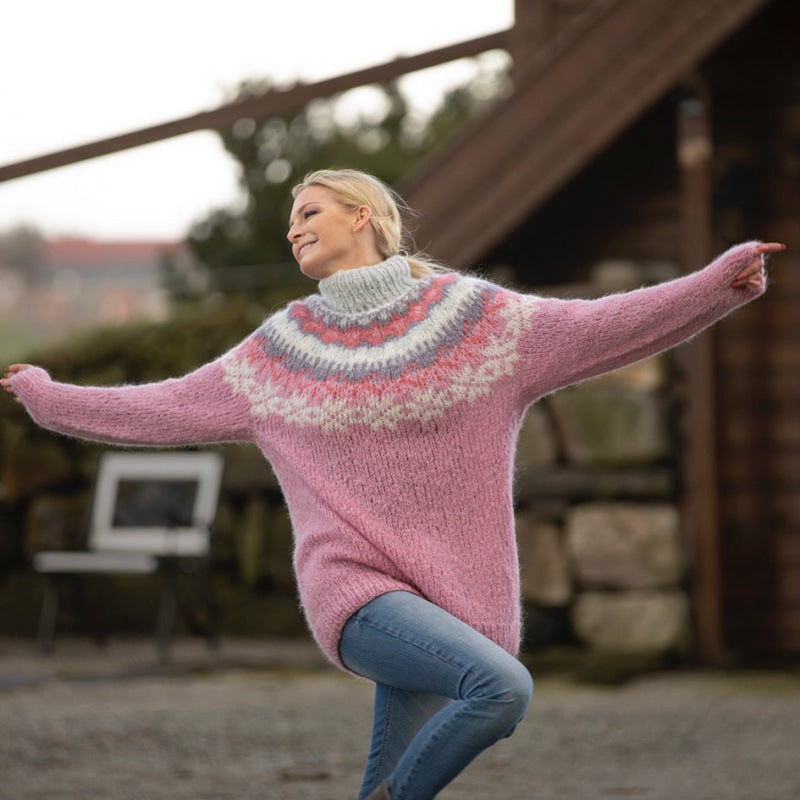 Strikk The Look: Nova-genser rosa