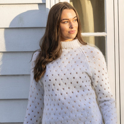 Strikk The Look: Rekarda-genser hvit