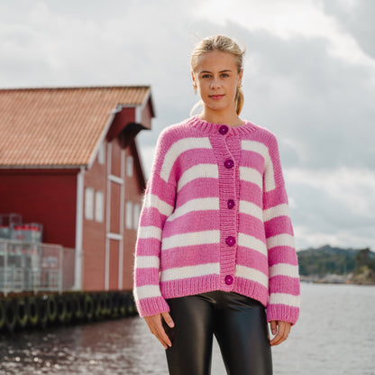 Strikk The Look: See-jakke fuksia