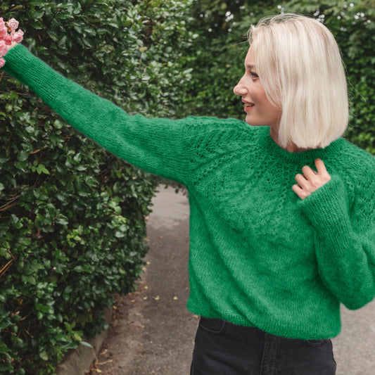 Strikk The Look: Soft-genser skarp grønn
