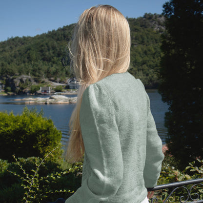 Strikk The Look: Tresser cardigan lys blå
