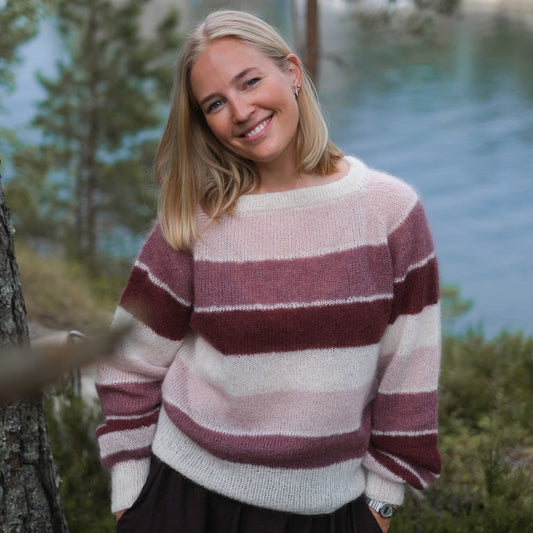 Strikk The Look: Tvist-genser bordeaux