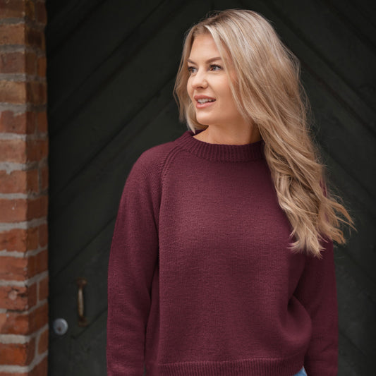 Strikk The Look: Ultimate-genser bordeaux