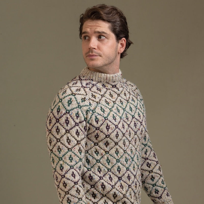 Strikk The Look: Vintage-genser hvit tweed