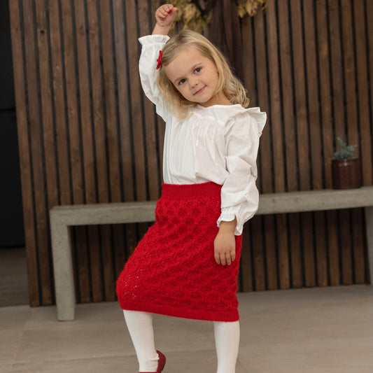 Strikk The Look: Mareng-skjørt rødt