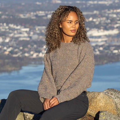 Strikk The Look: Tind-genser grå tweed