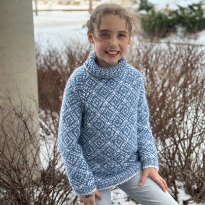 Strikk The Look: Ottøy-genser  barn lys jeansblå
