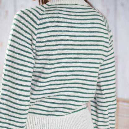 Strikk The Look: Pernilla-genser hvit/grønn