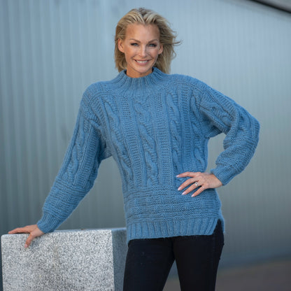Strikk The Look: Skylar-genser lys jeansblå
