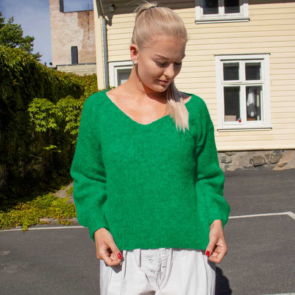 Strikk The Look: Amanda-genser skarp grønn
